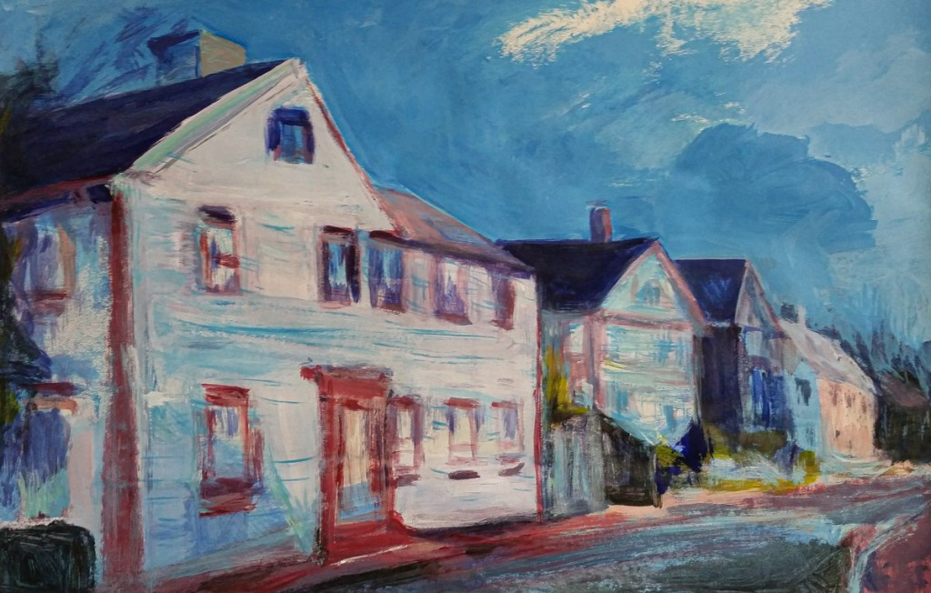 Painting: Red Line and Row, Water Street