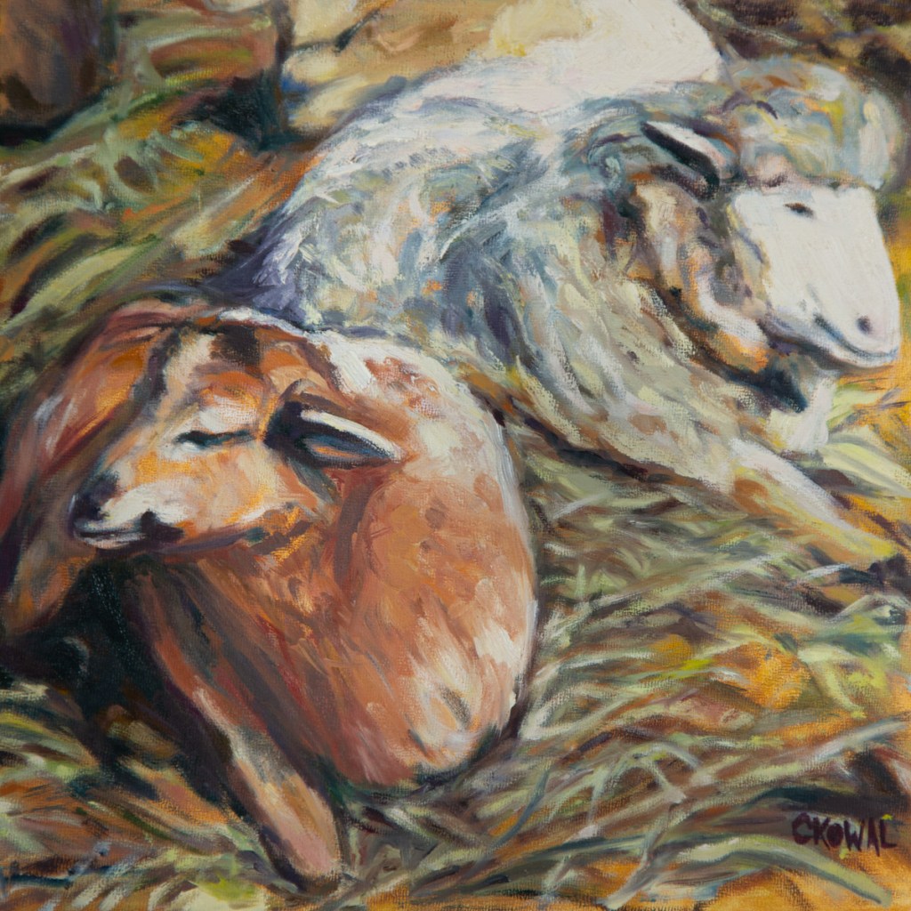 Painting: Sheep and Goat Resting